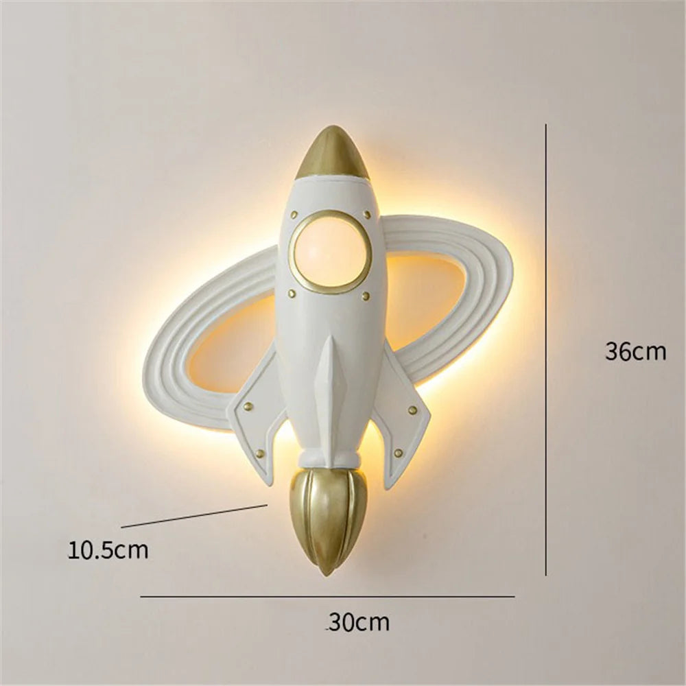 applique murale fusée spatiale led pour chambre enfant avec télécommande - vue 7 sur 7