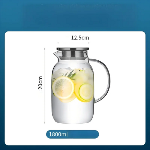 Carafe à eau en verre borosilicate avec couvercle