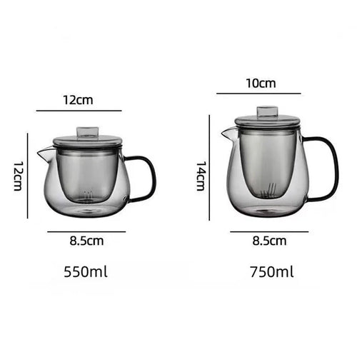 Théière verre borosilicate avec infuseur style moderne