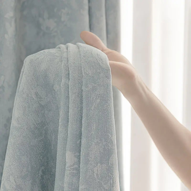 Rideau chenille occultant insonorisant epais sur mesure moderne - vue 2 sur 12