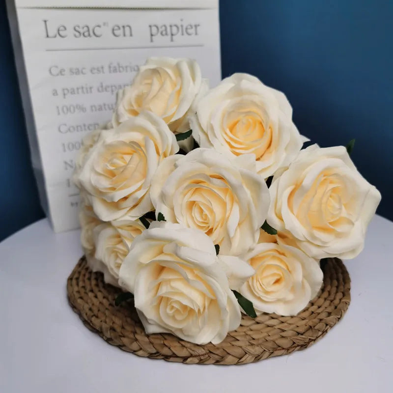bouquet de roses artificielles pour mariage et décoration intérieure - vue 18 sur 30