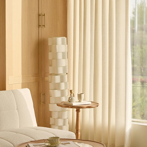 Rideau moderne plissé filtrant lumière salon chambre