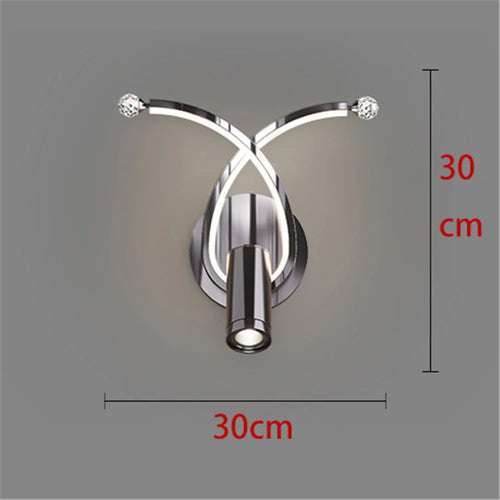 applique murale à led moderne en chrome pour intérieur design