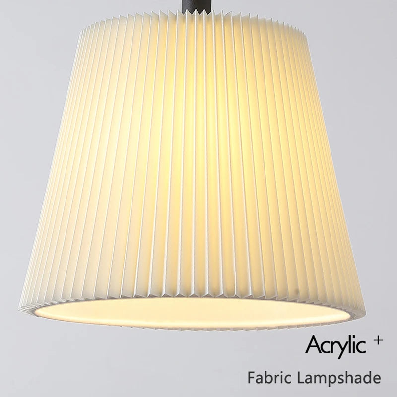 lustre en tissu plissé pour décoration intérieure moderne - vue 6 sur 8