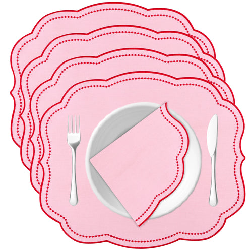 Serviette de table coton broderie lotus style champetre