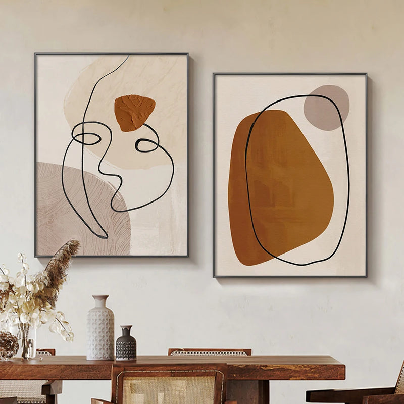 affiches murales abstraites géométriques visage art moderne décor intérieur