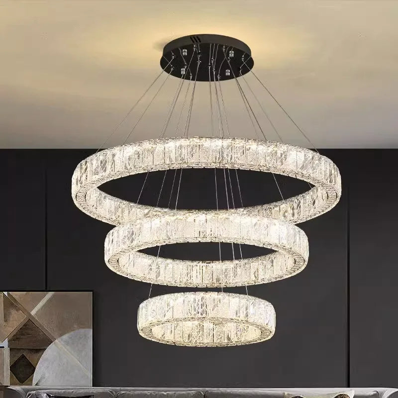 Lustre design cristal nordique pour salle à manger éclairage intérieur - vue 3 sur 9