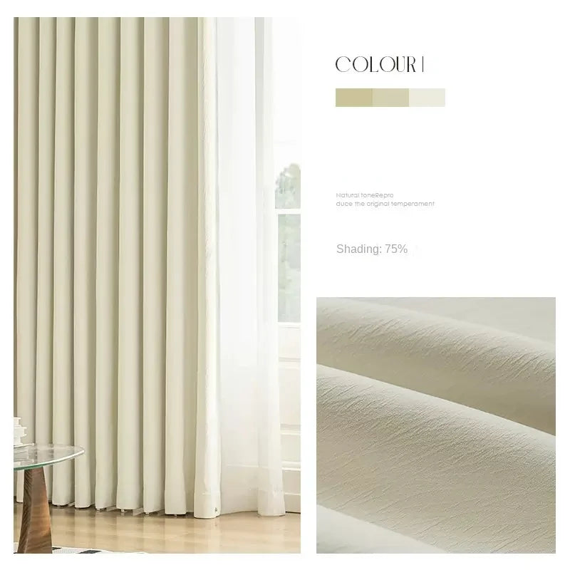 Rideau occultant style minimaliste plissé pour salon chambre - vue 8 sur 16