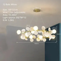 lustre design moderne en verre led style nordique pour intérieur