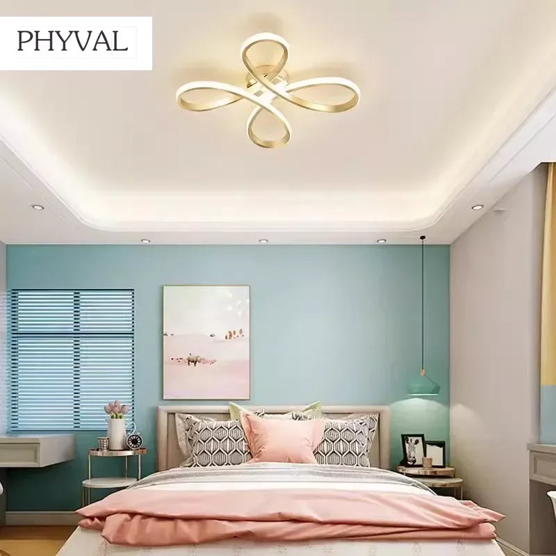 plafonnier led moderne en forme de fleur pour une ambiance créative - vue 6 sur 7