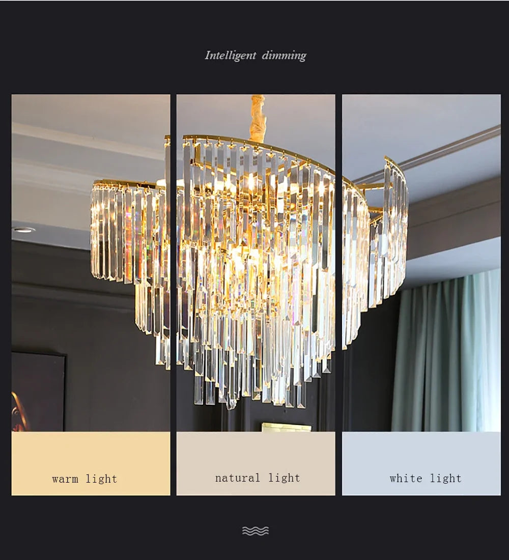 lustre en cristal design dimmable pour une ambiance élégante - vue 5 sur 11