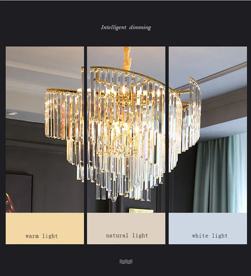 lustre en cristal design dimmable pour une ambiance élégante - vue 6 sur 11