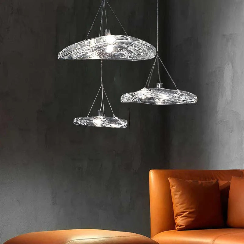 suspension en verre design italien pour intérieur moderne - vue 5 sur 6