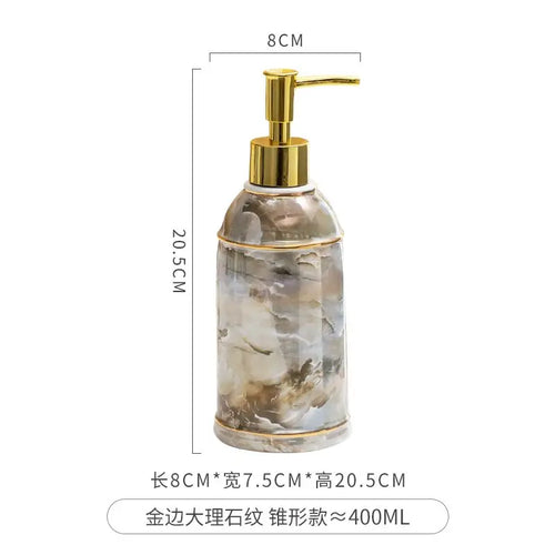 distributeur de savon céramique pour gel douche et désinfectant