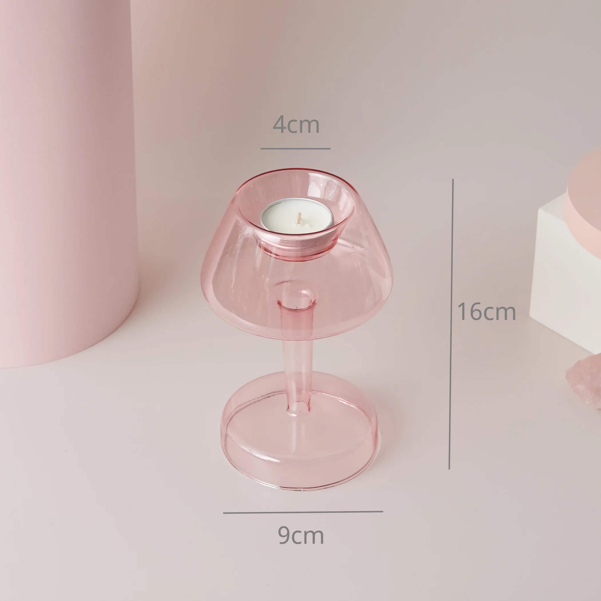 bougeoir en verre conique pour table de mariage et décoration nordique - vue 12 sur 28