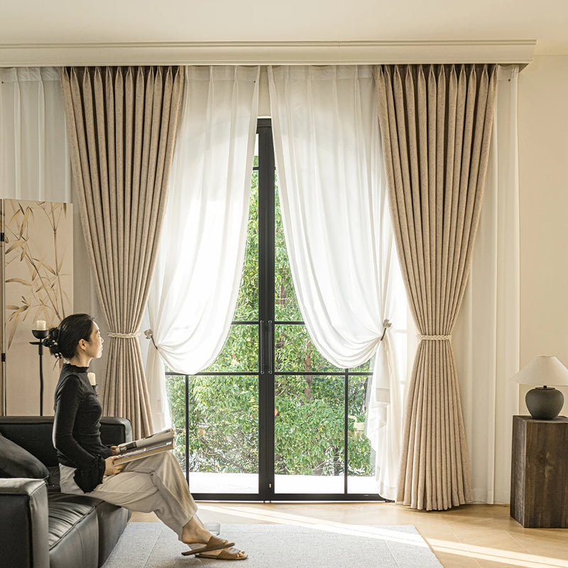 Rideau occultant floral style français pour salon chambre