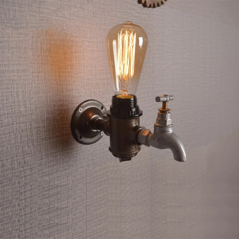 applique murale industrielle vintage en fer pour loft bar restaurant - vue 5 sur 10