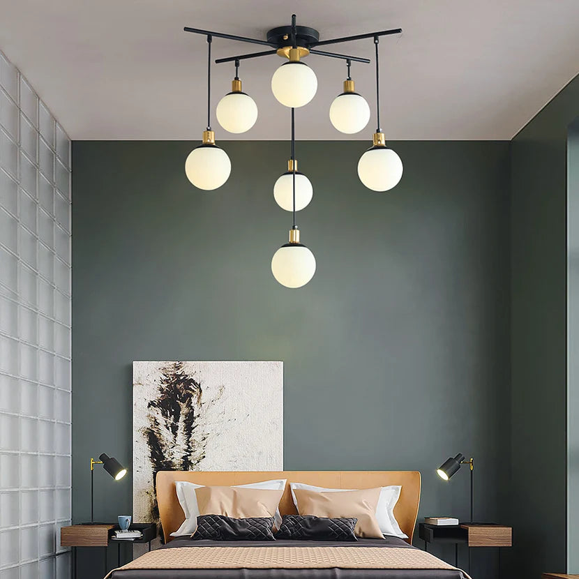 SANDYHA lustre nordique verre dépoli Soffitto araignée salle moléculaire moderne décor à la maison esthétique salon suspension - vue 4 sur 10