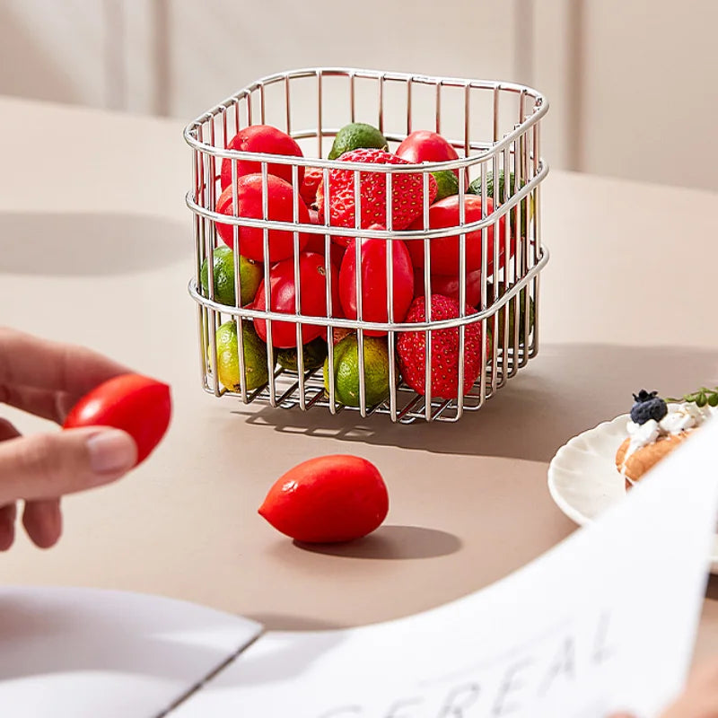 panier de rangement en acier inoxydable pour fruits et légumes - vue 4 sur 7