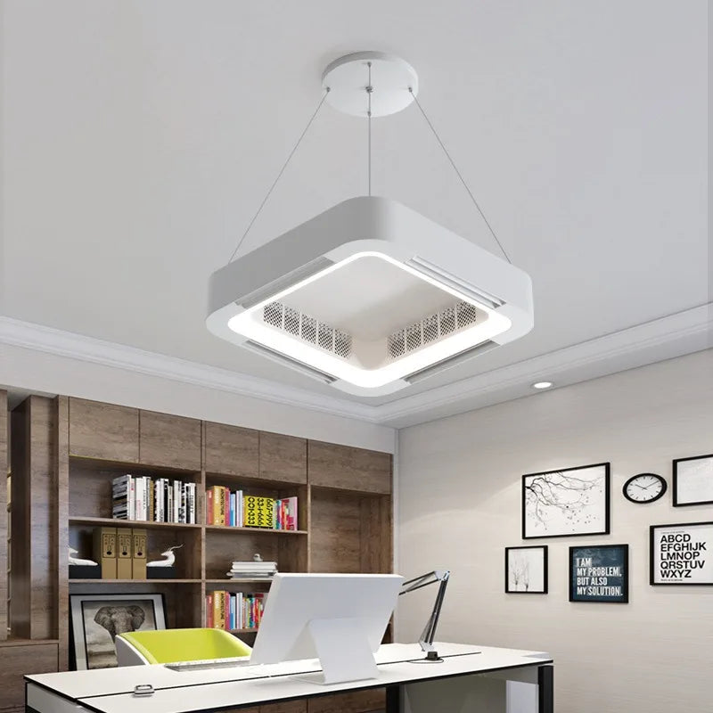 plafonnier led moderne avec ventilateur et télécommande - vue 5 sur 8
