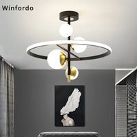 lustre nordique moderne à led simple boule pour éclairage intérieur