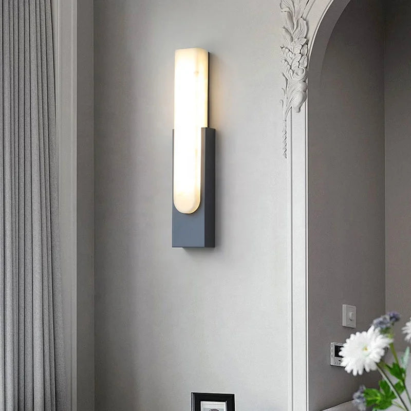 applique murale moderne nordique led en marbre simple créatif - vue 4 sur 11
