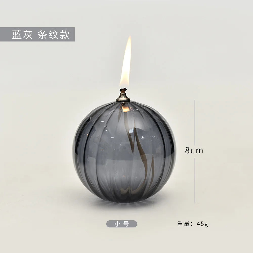bougeoir circulaire en verre pour lampe à huile décoratif et élégant - vue 9 sur 9