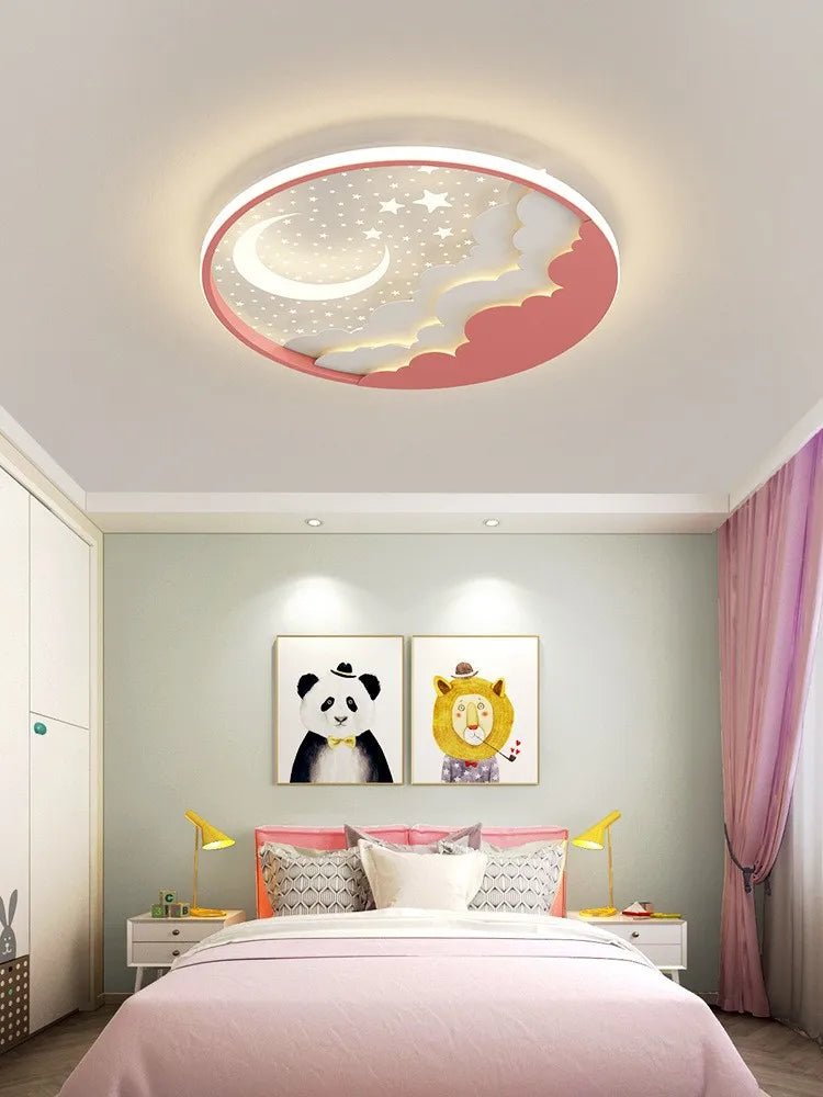 plafonnier led moderne étoile lune pour décoration et lecture - vue 4 sur 12