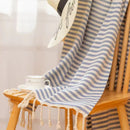 serviette de plage extra large rayures franges absorbante