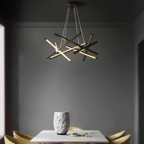 lustre moderne led créatif en métal branche suspension nordique - vue 6 sur 9