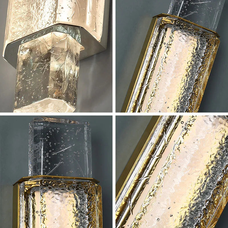 Applique murale de luxe en cristal et acier inoxydable - vue 6 sur 8