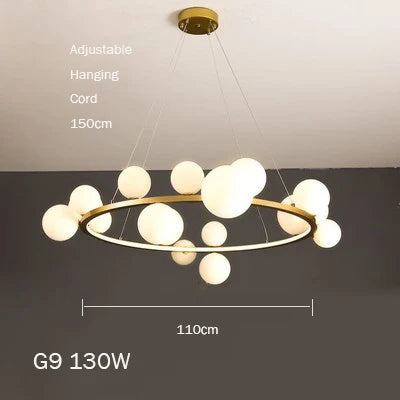 lustre en verre au design moderne avec bulles artistiques - vue 14 sur 18