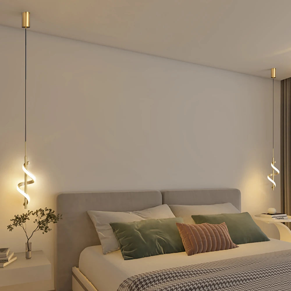 Suspension LED créatif moderne à spirale - vue 5 sur 12