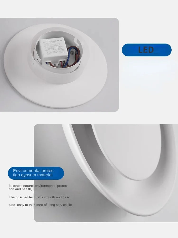 applique murale en plâtre minimaliste design moderne luminaire LED créatif