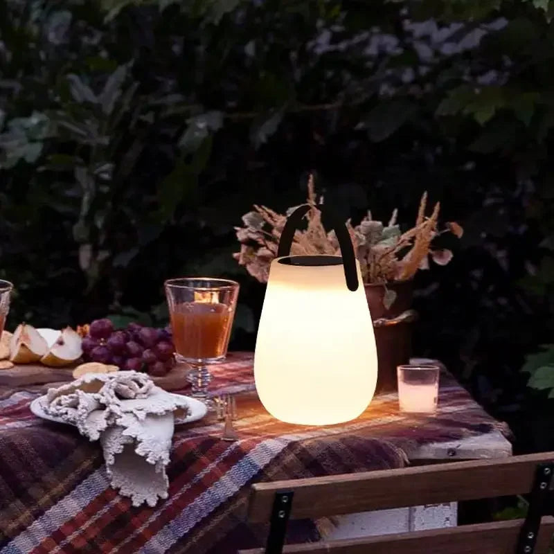 lampe de camping solaire rechargeable avec poignée en silicone