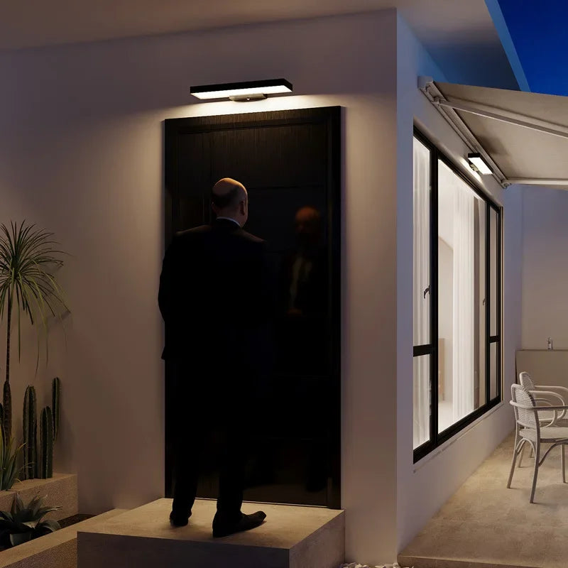 Outdoor Sensing Wall Lamp, Outdoor Waterproof Wall, Villa Courtyard Waterproof, Entrance Door Human Body Sensing Lamp - vue 3 sur 8