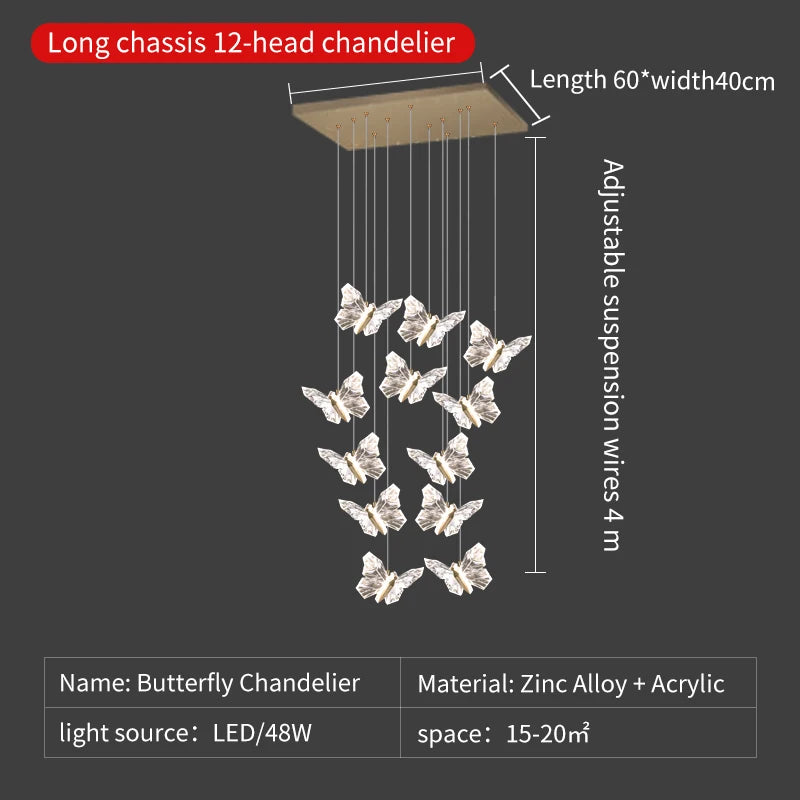 suspension en cristal nordique à led pour décoration moderne