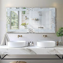 miroir mural en verre avec cadre décoratif en cristal bling