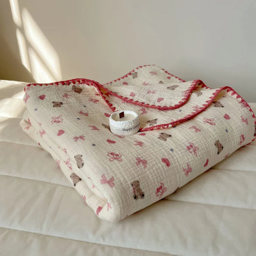 plaid coton gaufré motifs carreaux enfants été maison