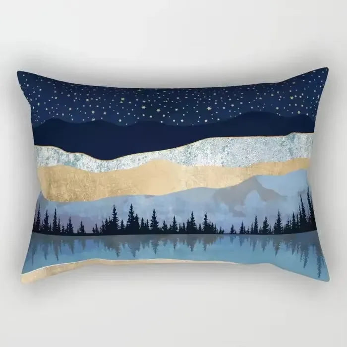 taie d'oreiller rectangulaire à rayures aquarelle chinoises décorative