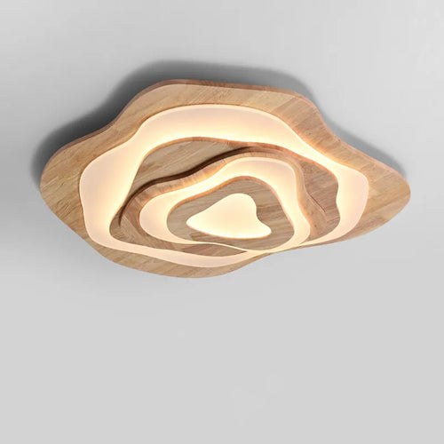 Plafonnier Chinois Zen en bois nuage acrylique LED - vue 2 sur 11