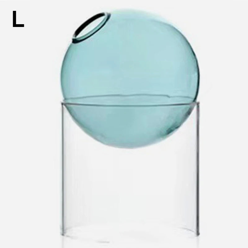 mini vase rond en verre pour décoration hydroponique écologique - vue 10 sur 18