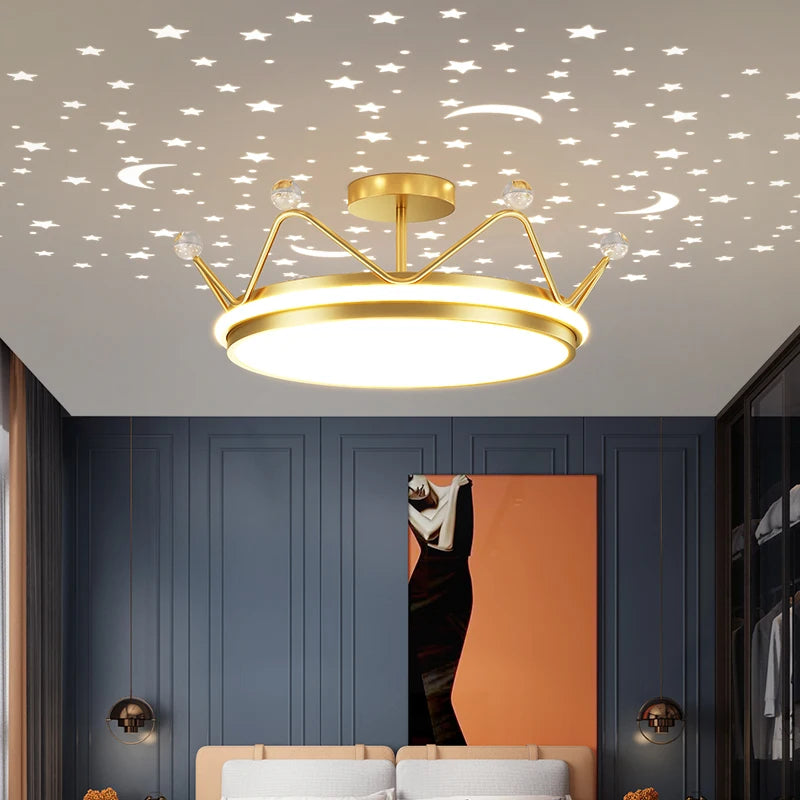 plafonnier led moderne couronne créative pour chambre d'enfant - vue 6 sur 16
