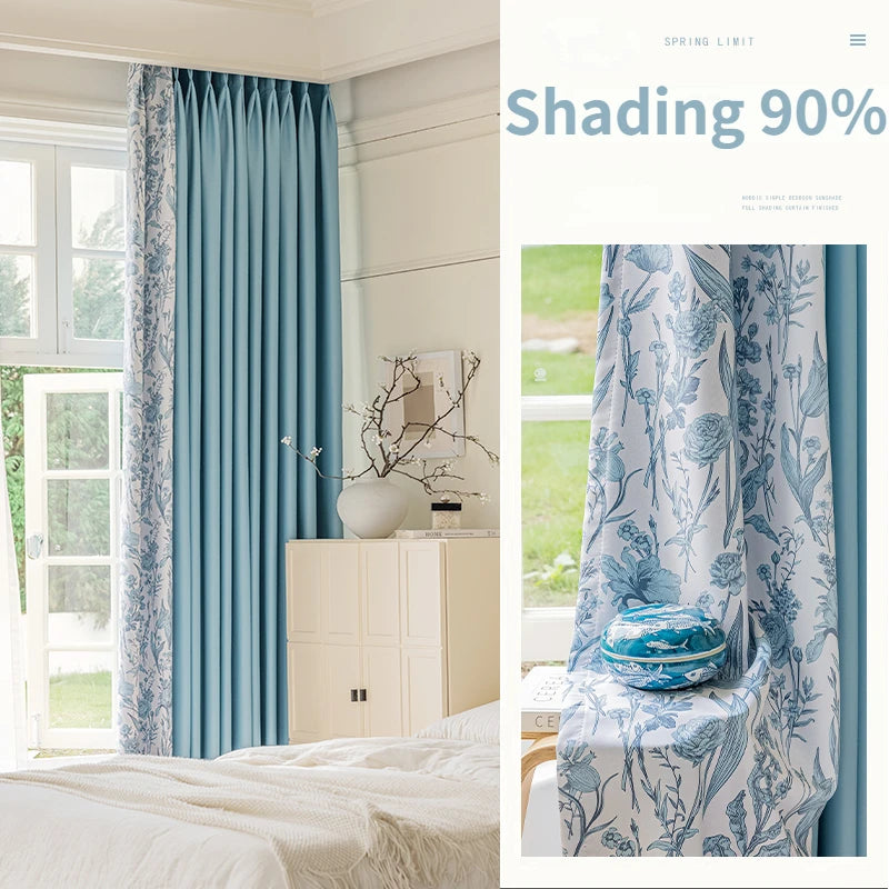 Rideau occultant style campagne française motif floral salon