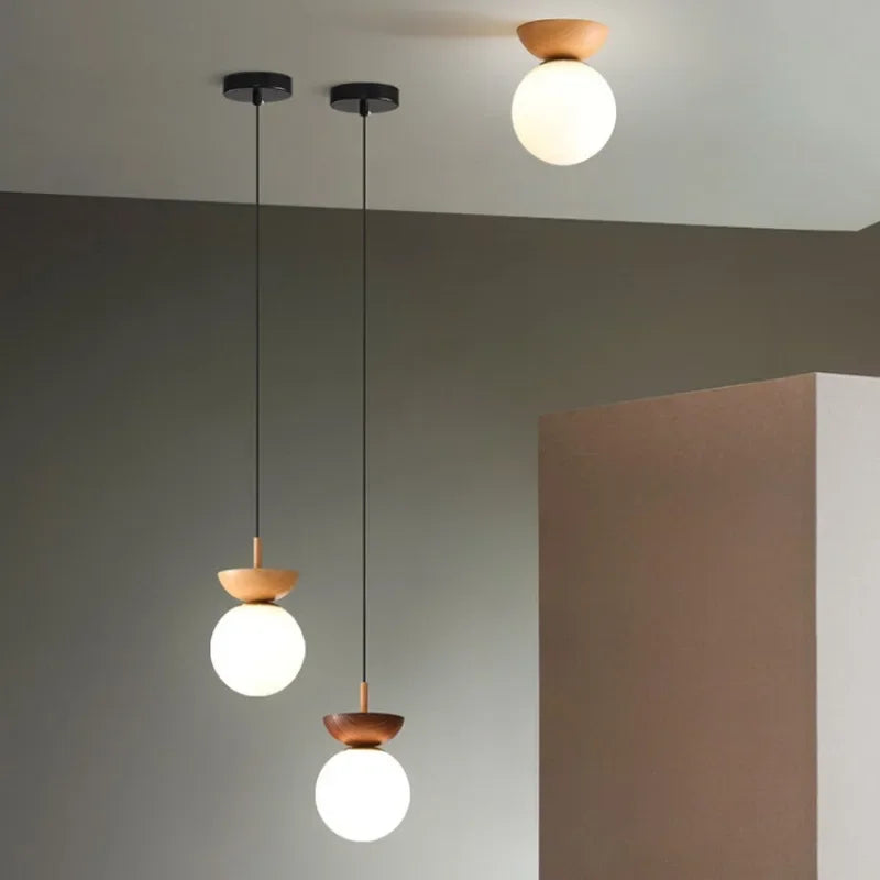 plafonnier led style japonais design nordique luminaire décoratif idéal - vue 3 sur 10