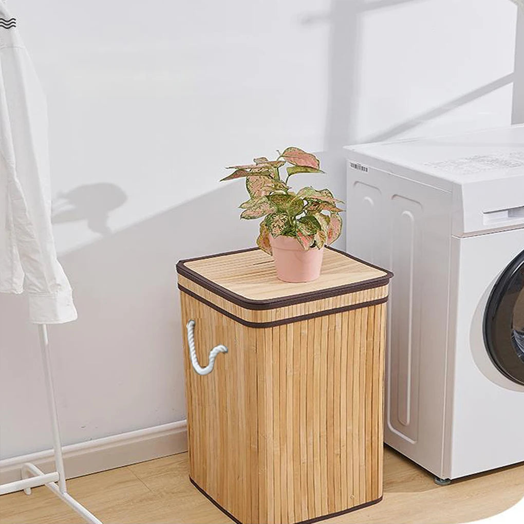 panier à linge étanche avec poignée et couvercle portable - vue 3 sur 9