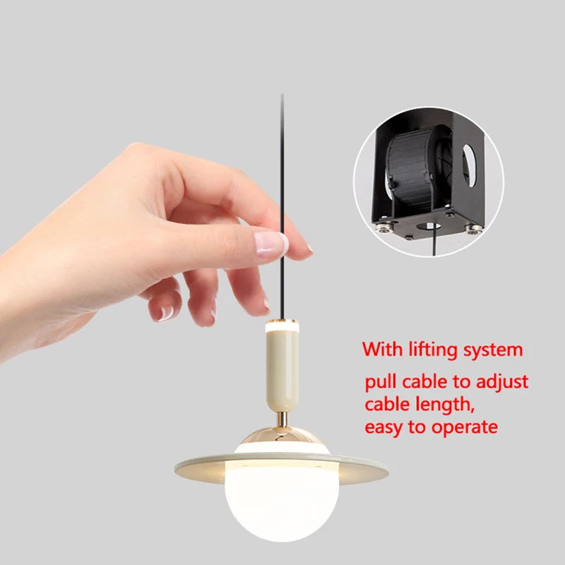 lustre saturno design led ajustable en hauteur