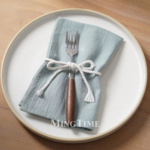 Serviette de table coton lavé style classique douce - vue 6 sur 7