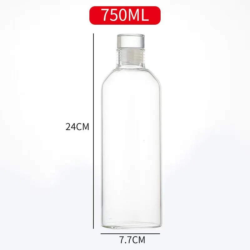Bouteille eau verre réutilisable avec couvercle étanche