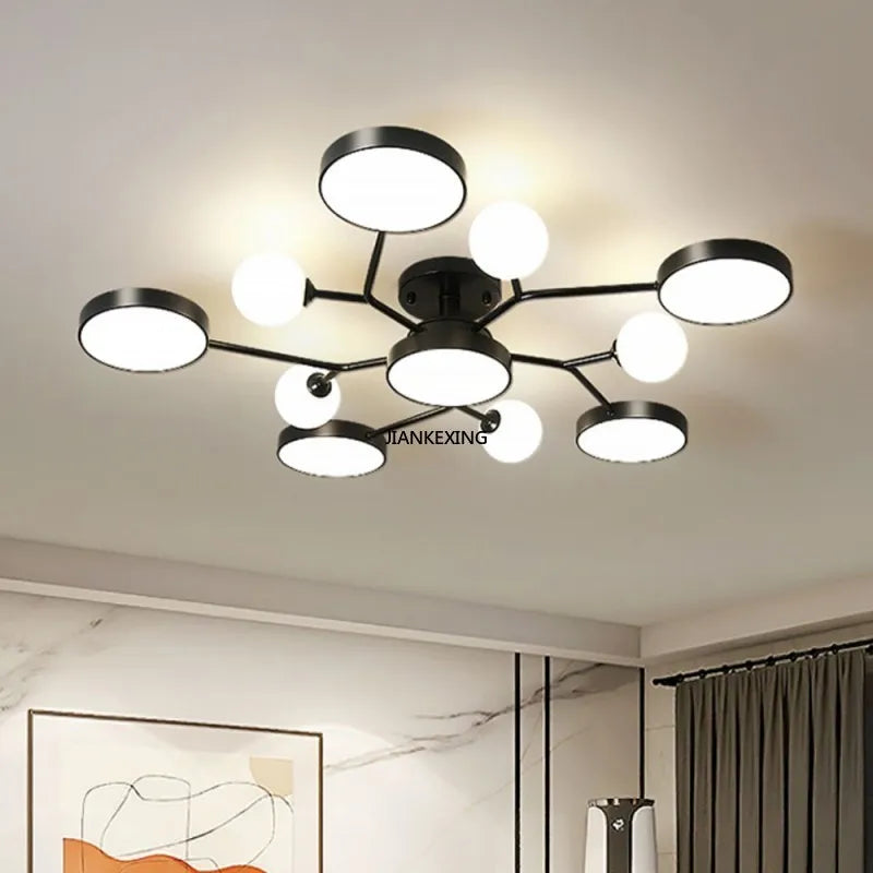 lustre led moderne en boule de verre pour décoration maison - vue 2 sur 10